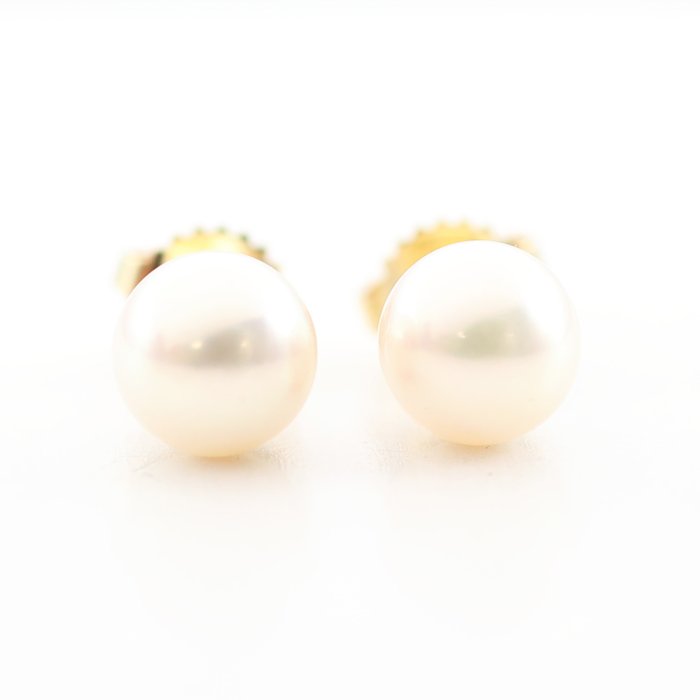 Tiffany  Co. - Øreringe - Pearl Earrings - 18 kraat Gulguld