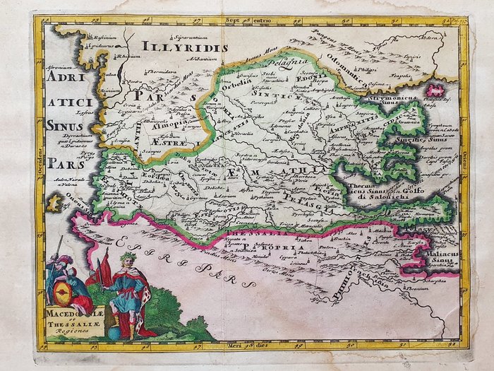 Europa - Østeuropa, Bulgarien, Kosovo, Balkan, Rumænien; John Senex / Philip Cluverius - Macedoniae et Thessalae Regiones - 1701-1720