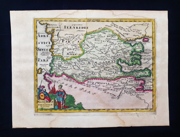 Europa - Østeuropa, Bulgarien, Kosovo, Balkan, Rumænien; John Senex / Philip Cluverius - Macedoniae et Thessalae Regiones - 1701-1720