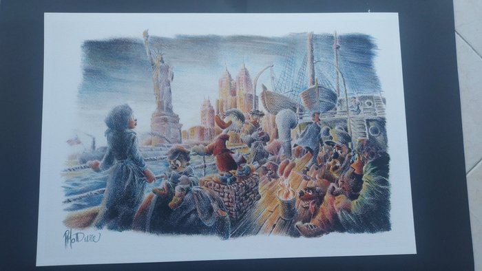 Paolo Mottura - 2 Print - Disney - Lunch on the skyscraper - New York!