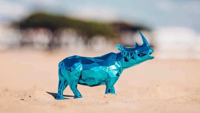 Richard Orlinski (1966) - Rhino Spirit (Azur Edition)