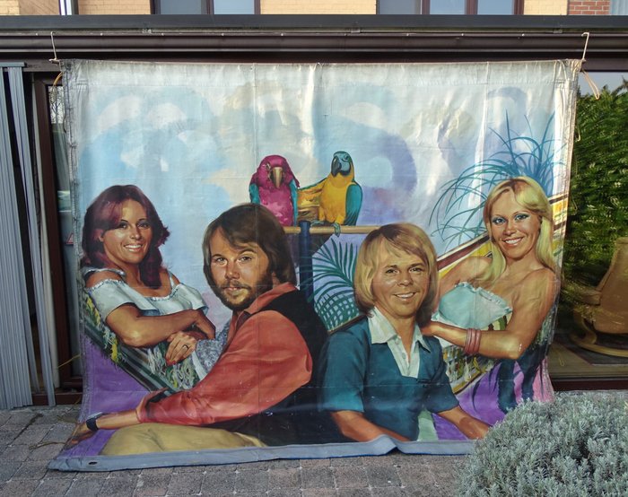 ABBA - Artwork, Stort maleri (3m) inspireret på et Barry Levine-foto - 1978