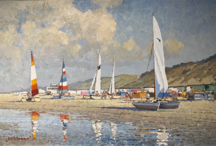 Willem Heytman (1950) - Catamarans op het strand