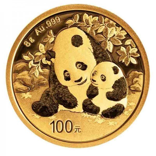 Kina. 8g ¥100 Yuan Gold Panda Coin BU (Random Year)