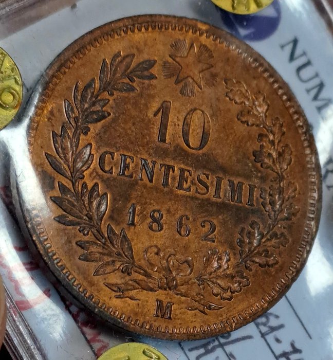 Italien, Kongerig Vittorio Emanuele II. 10 Centesimi 1862 - Milano