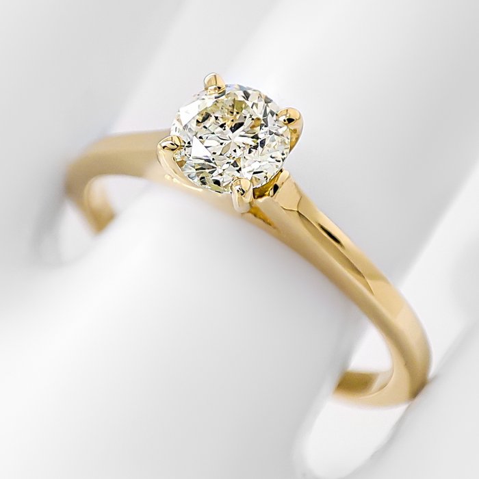 Ring - 14 karat Gulguld -  0.56ct. tw. Gul Diamant (Naturfarvet)