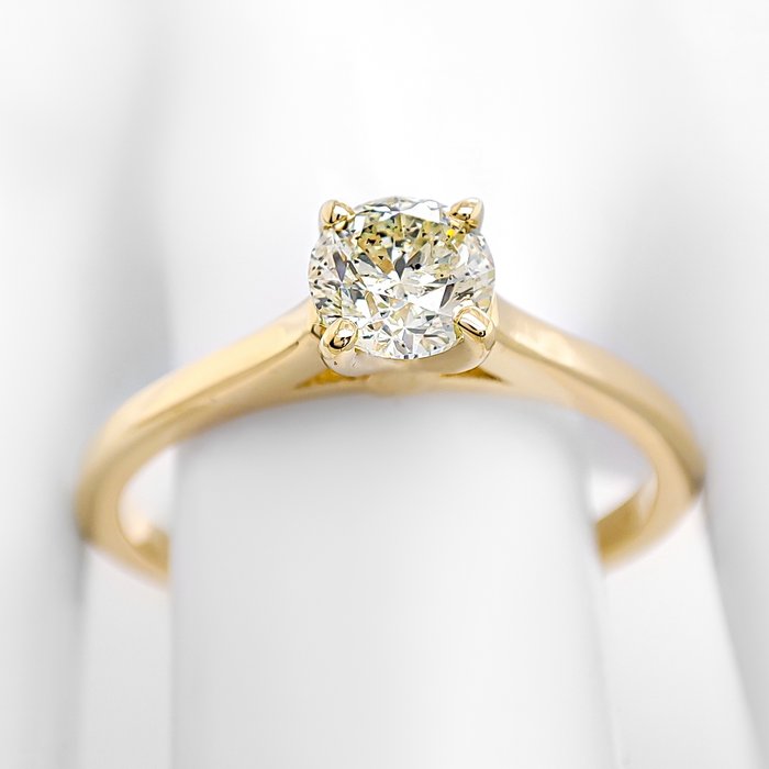 Ring - 14 karat Gulguld -  0.56ct. tw. Gul Diamant (Naturfarvet)