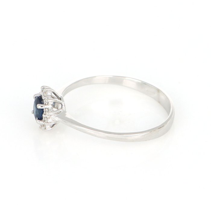 Ingen mindstepris - Ring - 18 kraat Hvidguld -  0.35ct. tw. Safir - Diamant