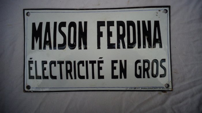 Electricite en Gros Maison Ferdina - Emaljeplade - Emalje