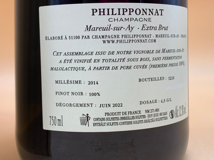 2014 Philipponnat, Mareuil sur Aÿ "Limited Edition" - Champagne Extra Brut - 1 Flaske (0,75L)