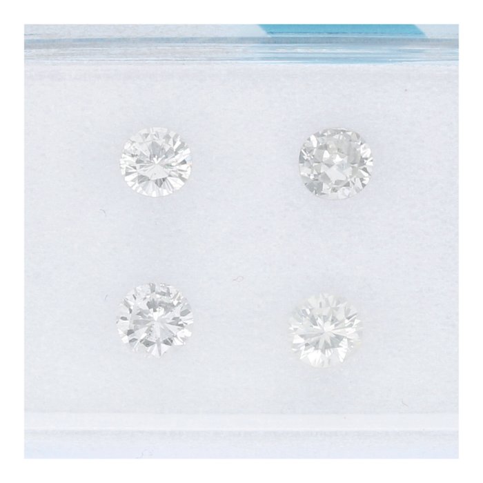 Ingen mindstepris - 4 pcs Diamant  (Natur)  - 0.52 ct - Rund - G, H - I1 - International Gemological Institute (IGI)