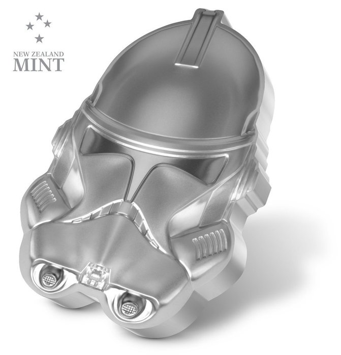 Niue. 5 Dollars 2021 Star Wars™ Clone Trooper™ Helmet - Helm Ultra High Relief, 2 Oz (.999)