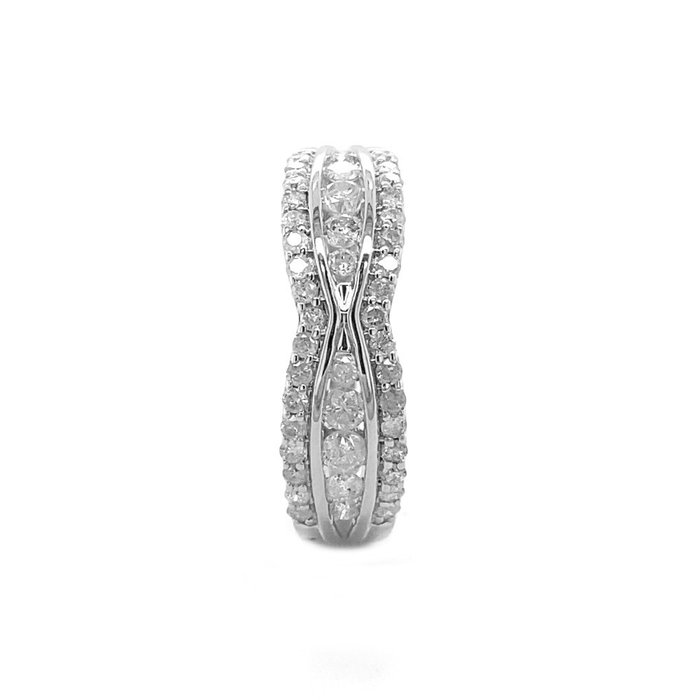 Ring - 14 karat Hvidguld -  0.63ct. tw. Diamant (Natur)