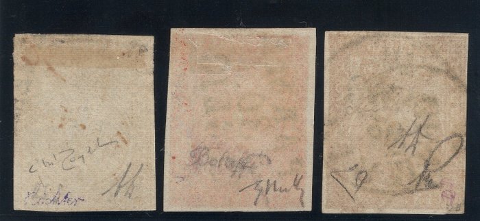 Antikke Italienske Stater - Parma 1853 - Parma | 2. kl. Komplet serie | Brugt | Forskellige underskrifter - Sassone ASI n. 6/8