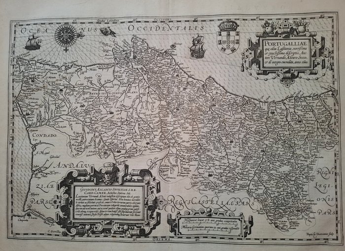 Portugal - Portugal; Mercator, Gerardus; Hondius, Judocus - PORTUGALLIAE - 1621-1650