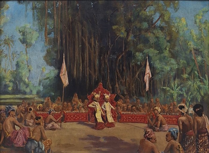 HA.Scholten, Schouten (XX) - Balinese ceremoniële voorstelling