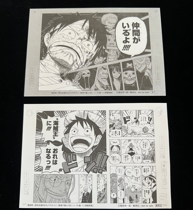 ONE PIECE - 2 RARE Official Memorial Mini Manga Page with Autograph - Faith