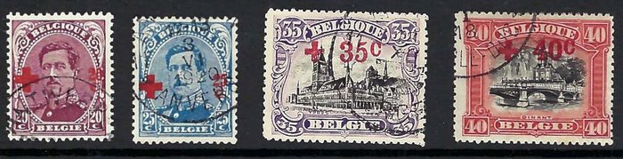 Belgien 1918 - komplet serie "Røde Kors" - OBP/COB 150/63