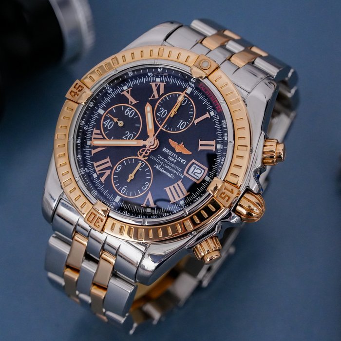 Breitling - Chronomat Evolution Two Tone Chronograph Gold Bezel - A13356 - Mænd - 2000-2010