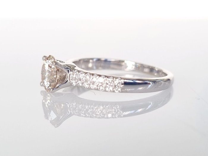 Forlovelsesring - 18 kraat Hvidguld Diamant (Natur) - Diamant