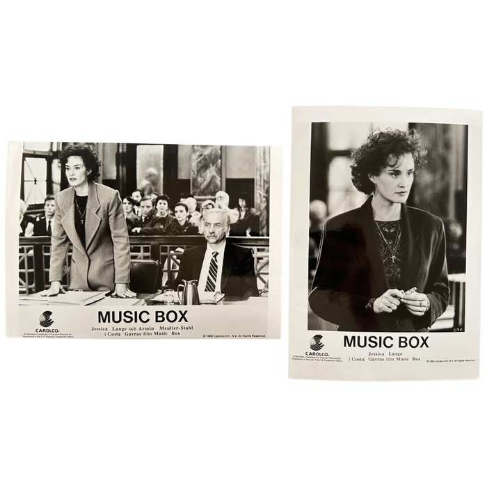 Set of 3 black and white Press photos - Music Box - Jessica Lange