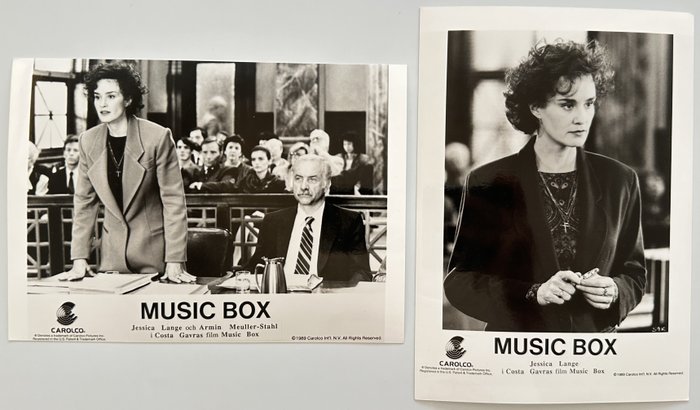 Set of 3 black and white Press photos - Music Box - Jessica Lange