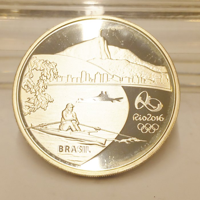 Brasilien 5 Reais Olympiade Rudern/Orchidee 2015