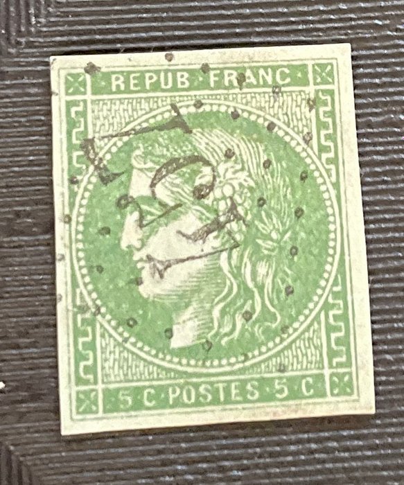 Frankrig 1870 - Emission de Bordeaux Oliven foncé - YT No 42ba