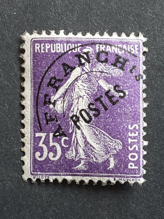 Frankrig 1922 - Forstemplet stempel såmand type 35 c lilla - Yvert préoblitéré 62