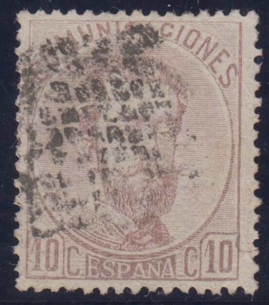 Spanien 1872 - Amadeo I. 10 øre, violet. - Edifil 120