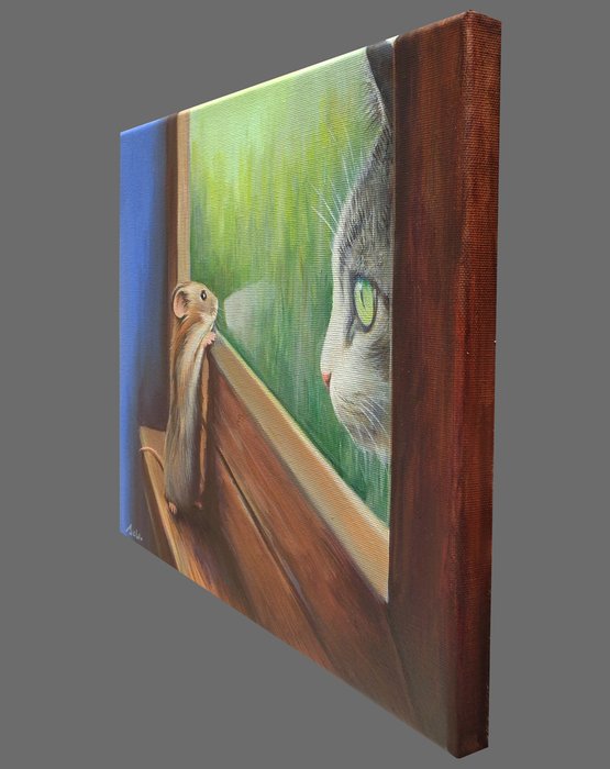 Gala - Cat  mouse painting - "Window"