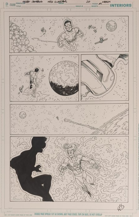 Andrés Guinaldo (Blue Lines) + Raül Fernández (Inker) - 1 Original page - Green Lantern - Green Lantern New Guardians #20 Page 4