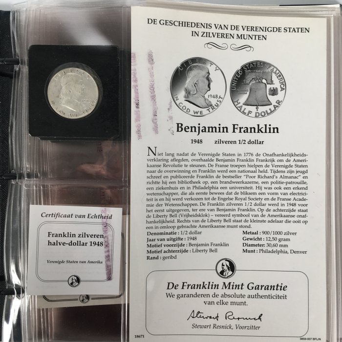 Förenta staterna. "The History of the United States - Silver Coin Collection"