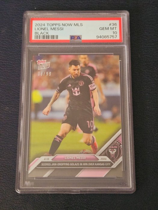 2024 Topps Now MLS Lionel Messi #36 Black /99 PSA 10 - 1 Graded card