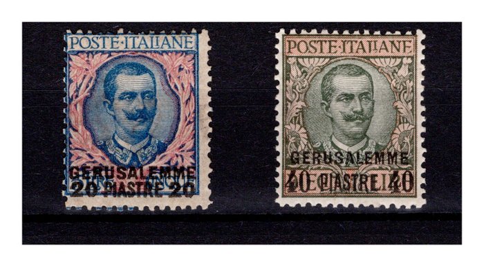 Italien Kongerige 1909/1909 - Postkontorer Jerusalem mnh certificeret Diena - Sassone 1-8