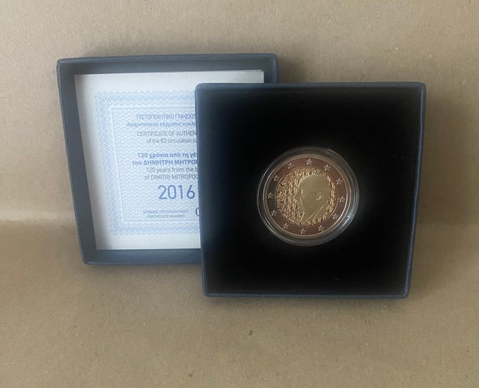 Grækenland. 2 Euro 2016 "Dimitri Mitropoulos" Proof  (Ingen mindstepris)