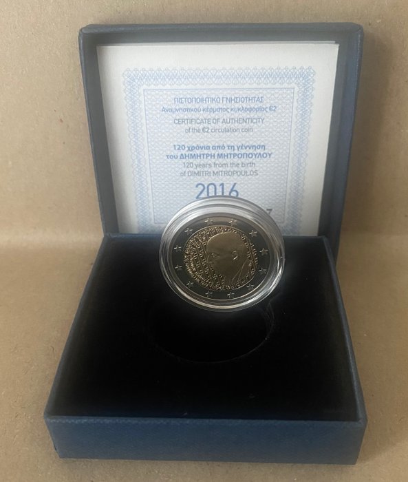 Grækenland. 2 Euro 2016 "Dimitri Mitropoulos" Proof  (Ingen mindstepris)