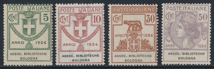 Italien Kongerige  - PARASTAL BODIES - Bologna Libraries cpl n. 1/4.