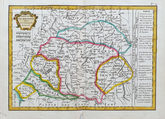 Europa - Østeuropa / Ungarn / Budapest; G. Rizzi Zannoni / Janvier / Lattre - Royaume de Hongrie - 1761-1780