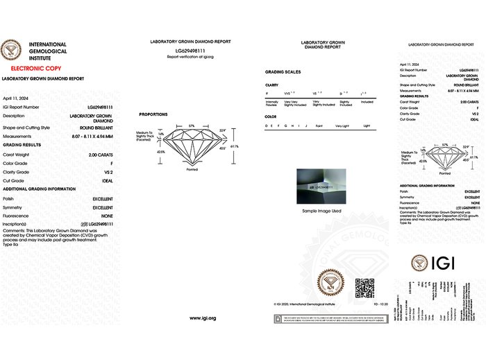 Ingen mindstepris - Øreringe - 14 karat Gulguld -  4.05ct. tw. Diamant (Laboratoriedyrket)