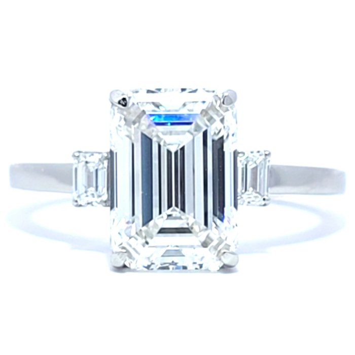 Ring Platin -  3.25ct. tw. Diamant (Laboratoriedyrket) - Diamant - En enestående ring