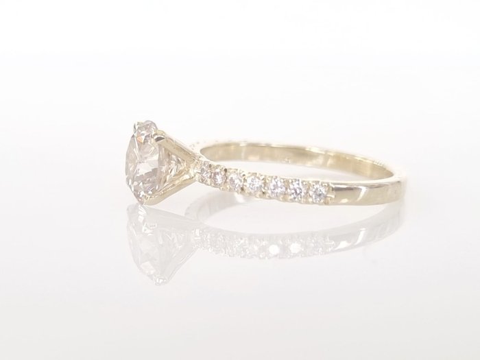 Forlovelsesring - 14 karat Gulguld -  1.55ct. tw. Grå Diamant (Naturfarvet)