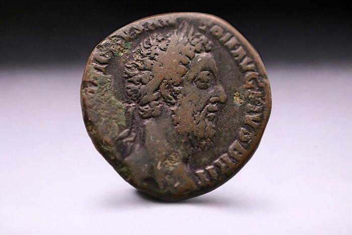 Romarriket. Commodus (AD 177-192). Sestertius Roma - Fortuna sentada  (Ingen mindstepris)