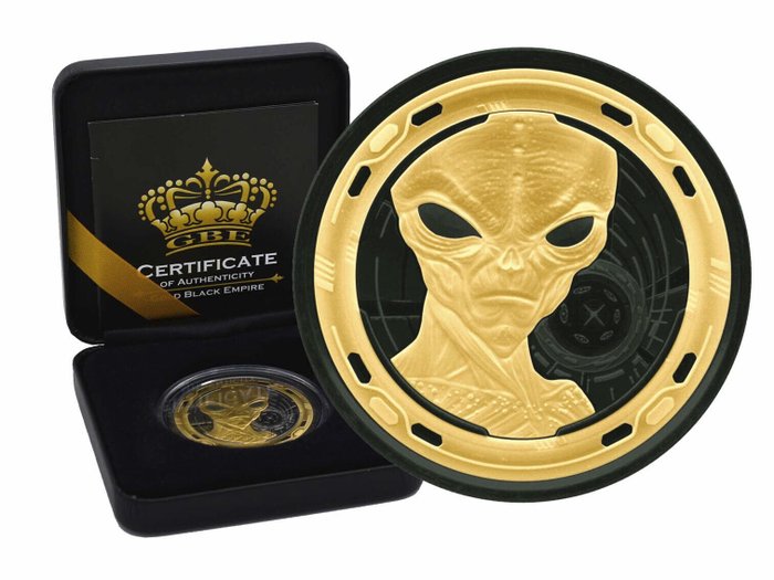 Ghana. 5 Cedis 2022 Alien - Gold Black Empire Edition, 1 Oz (.999)  (Ingen mindstepris)