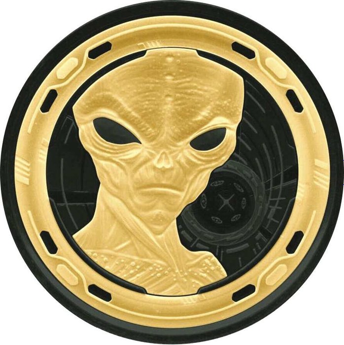 Ghana. 5 Cedis 2022 Alien - Gold Black Empire Edition, 1 Oz (.999)  (Ingen mindstepris)