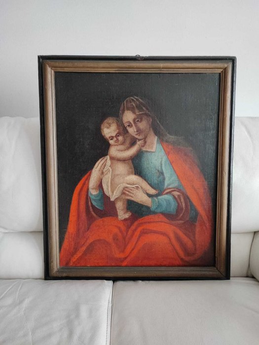 Italiensk skole (XVIII) - Madonna con Bambino - NO RESERVE