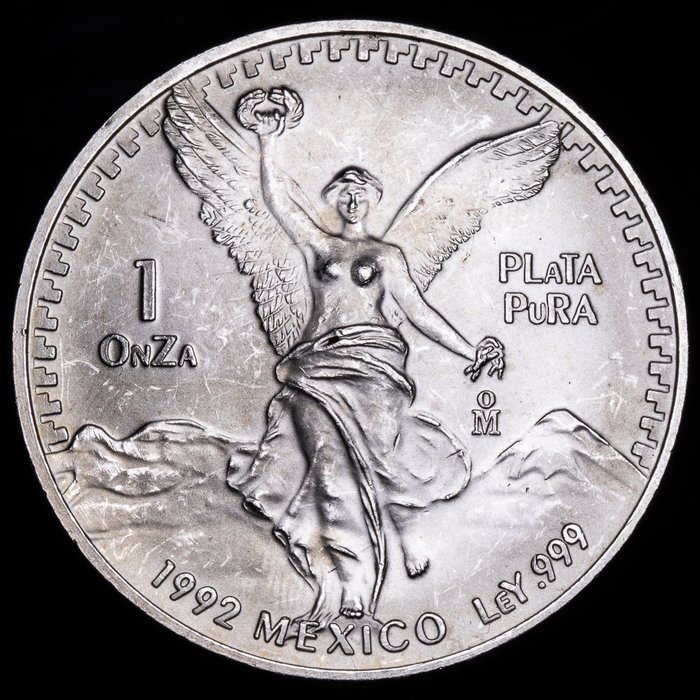 Mexico. 1 Onza 1992 Libertad, 1 Oz (.999)  (Ingen mindstepris)