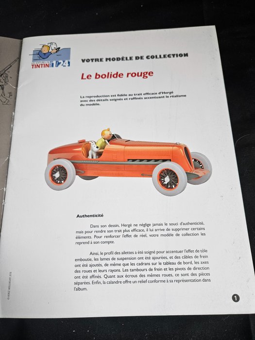 Tintin Hachette / Moulinsart  - Legetøjsfigur - Le bolide rouge 1/24 + 1/43 - 2010-2020 - Frankrig