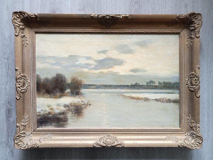 Louis Willem van Soest (1867-1948) - Winterlandschap - Veluwe - No reserve