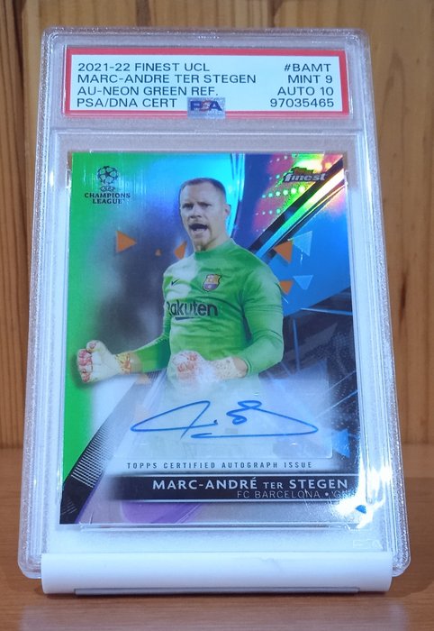 Topps - 2021/22 - Finest UCL - Marc André Ter Stegen - Autographed Green Parallel (8/99) Graded card - PSA 9